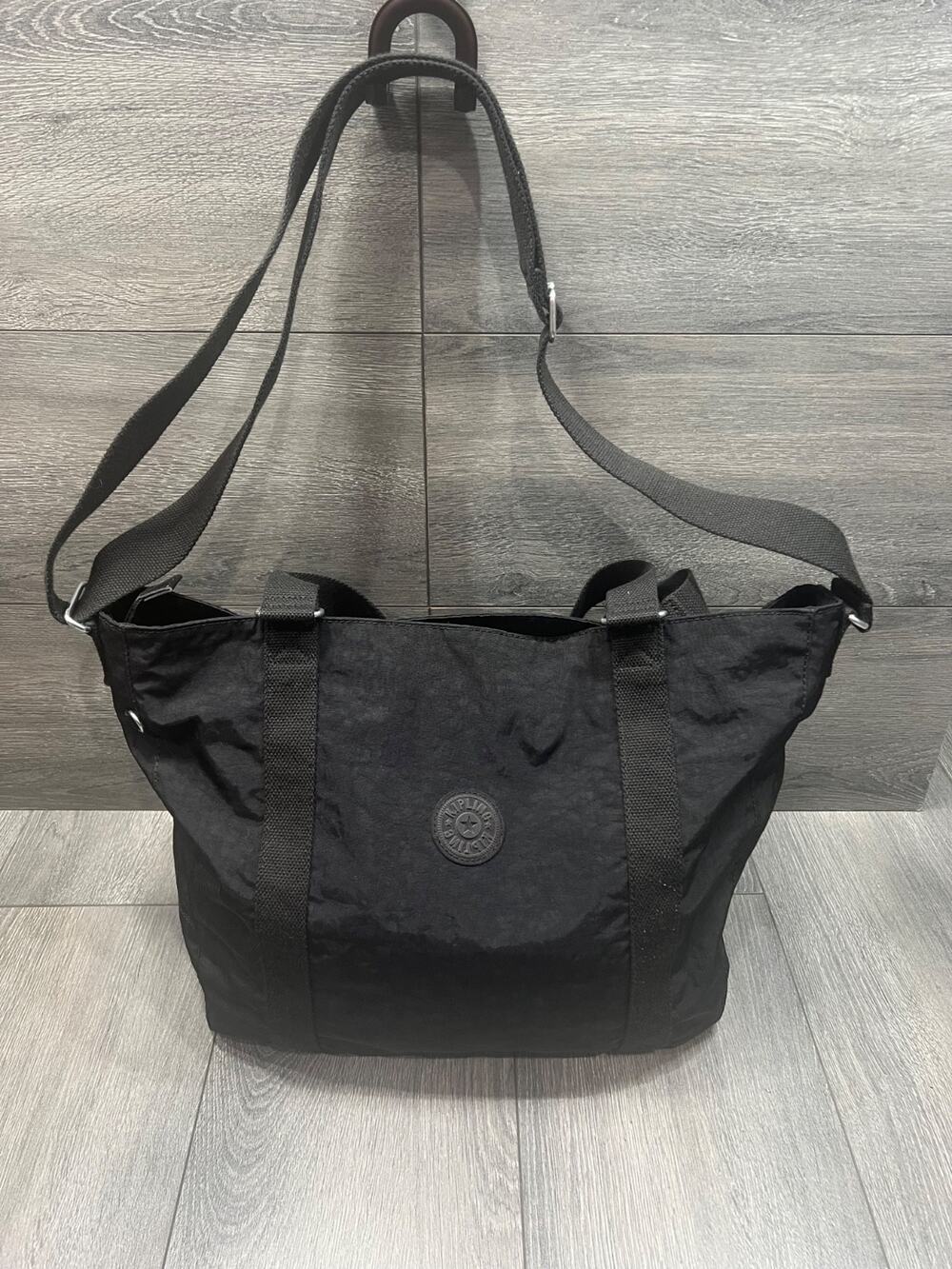 Kipling Adara Black Tote large Shoulder Bag with Crossbody Strap large B000751